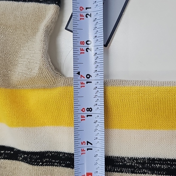 90s 2000s Anne Klein Cardigan, Yellow Black White Color Blocks, Size Small, NEW - Picture 10 of 11